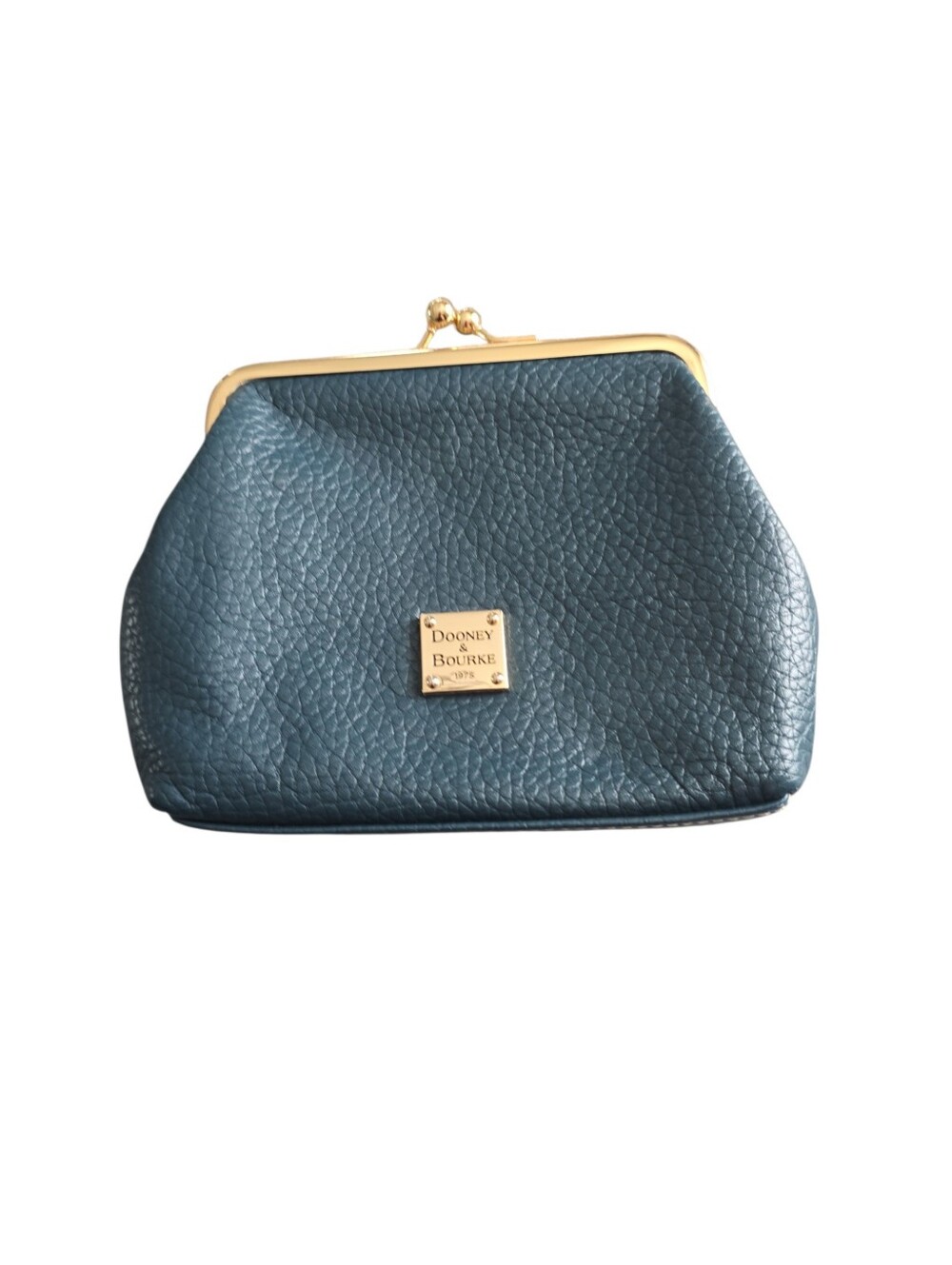 Dooney & Bourke Blue Pebble Leather Kiss Lock Wallet Coin Purse